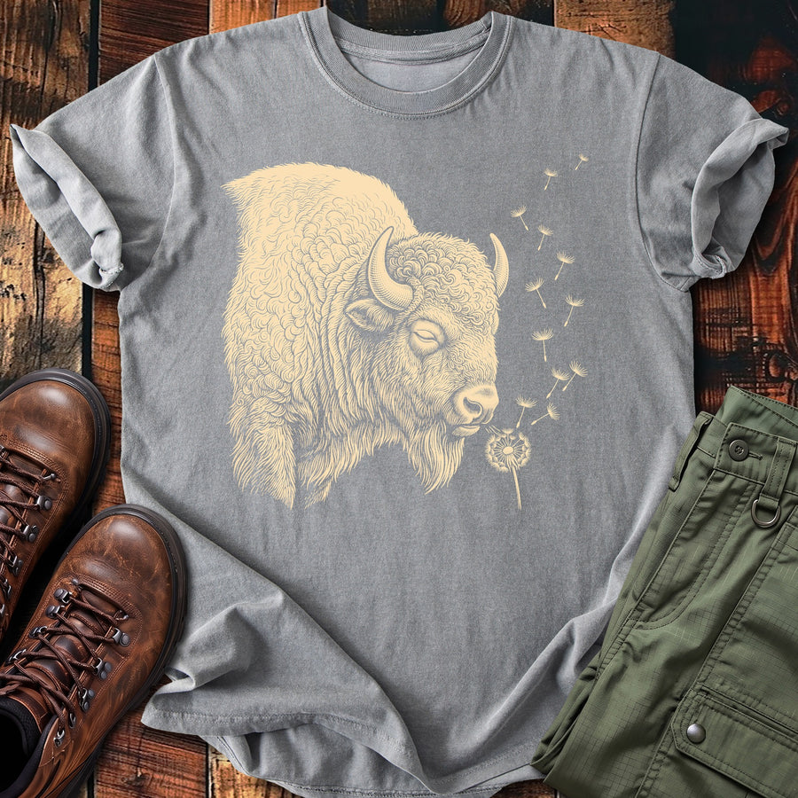 Bison Blowing Wishes T-shirt