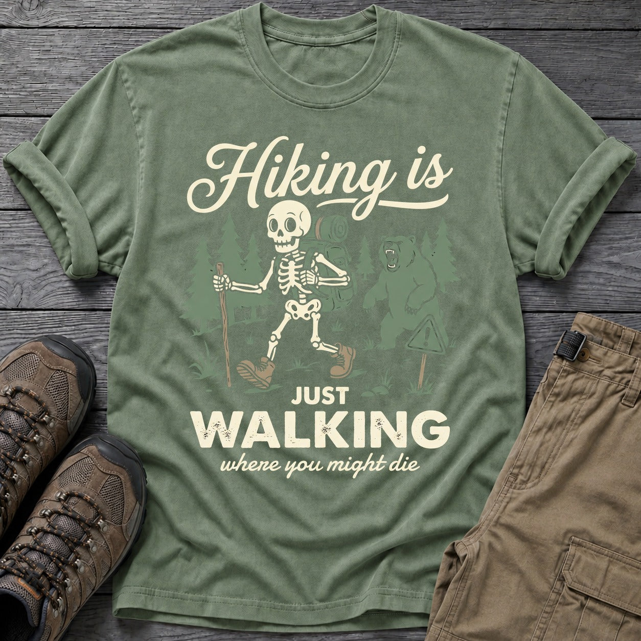 Skeleton Hiking T-shirt