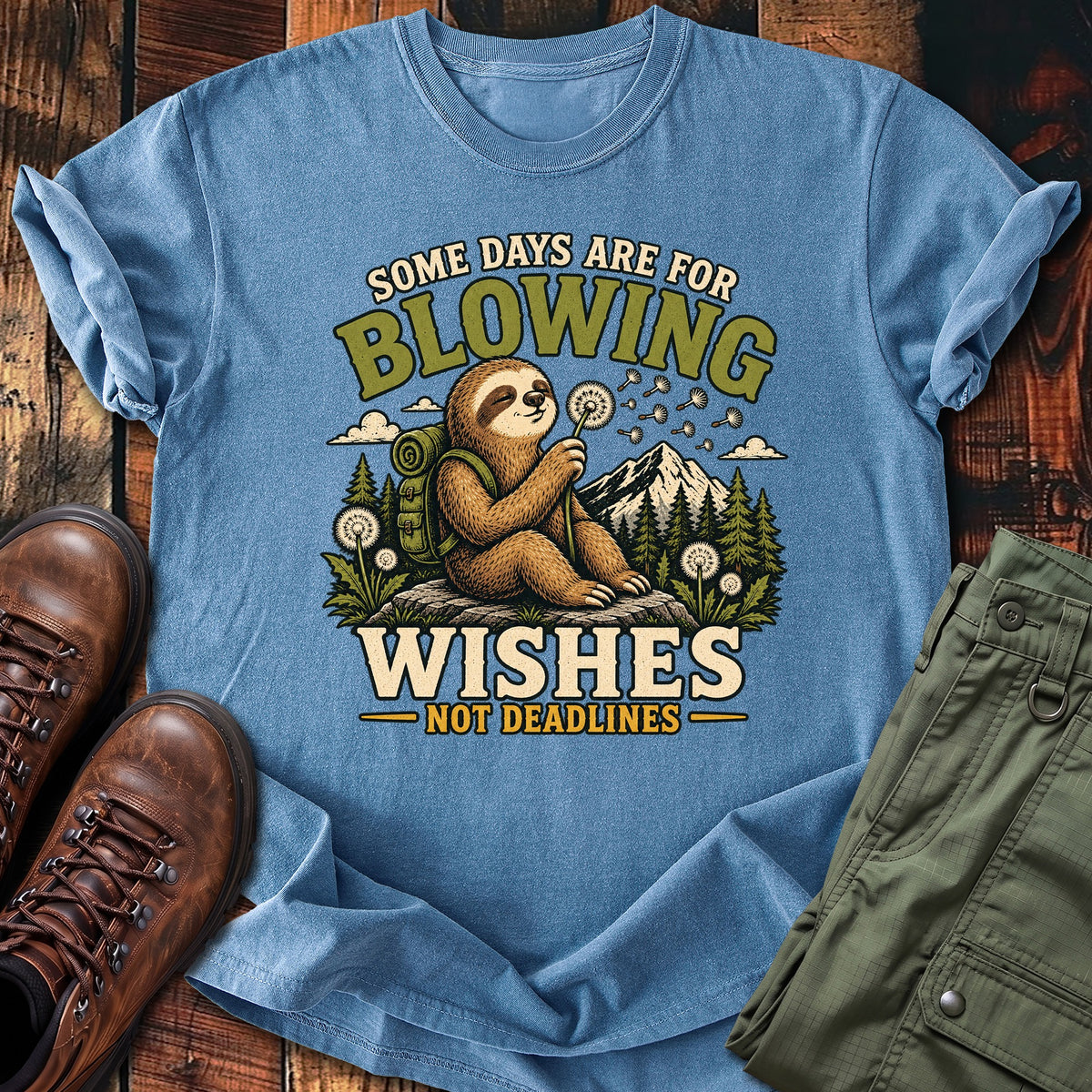 Sloth Blowing Wishes T-shirt