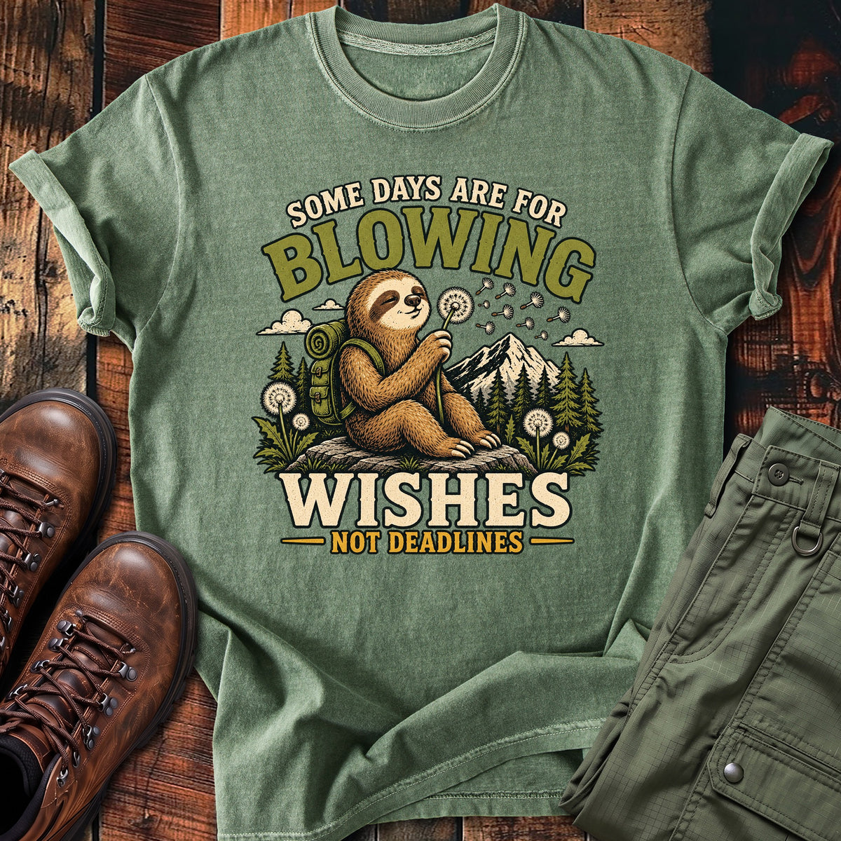 Sloth Blowing Wishes T-shirt