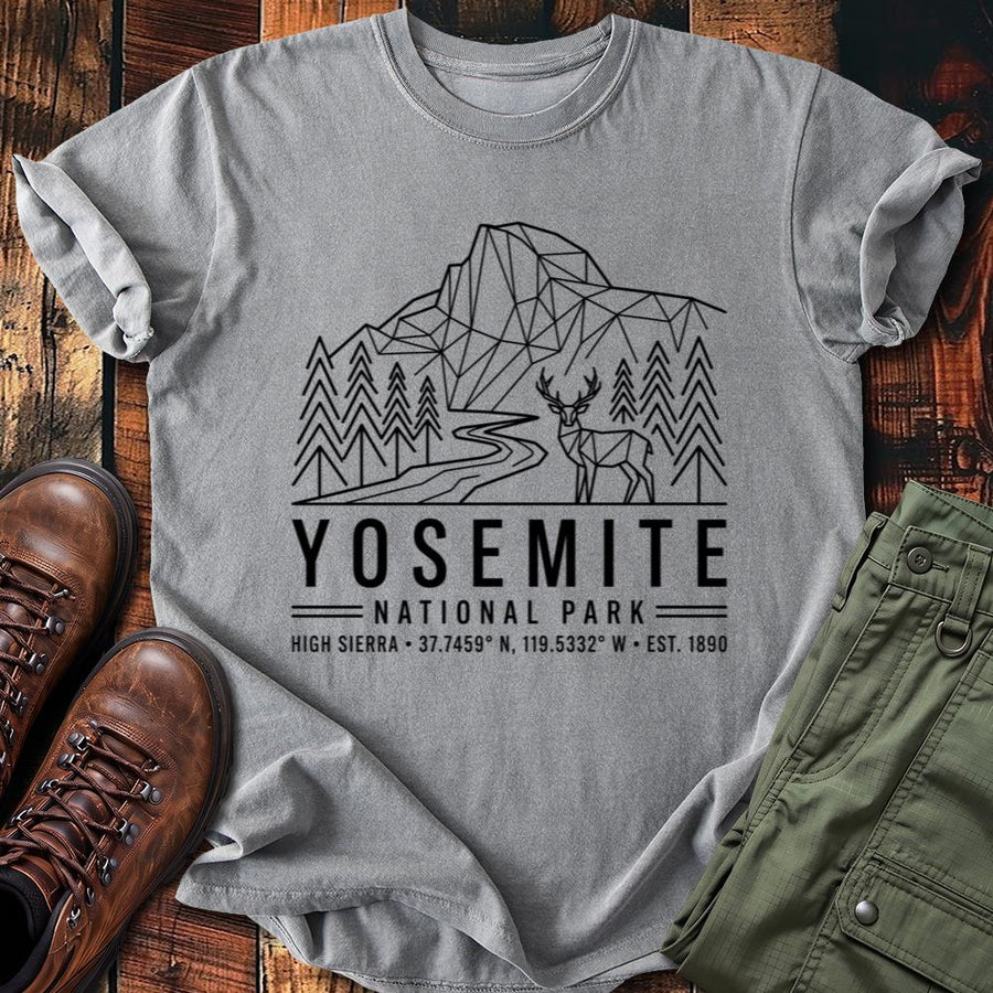 Yosemite High Sierra Elk Line Art Tee
