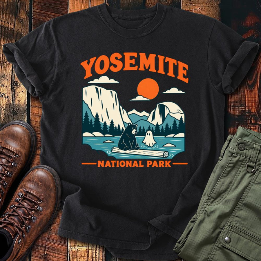 Yosemite National Park Retro Bear Camping Tee